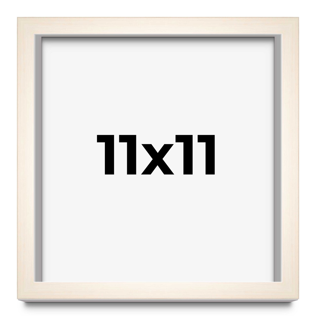 Square Shadow Box 3/4" Depth White Picture Frame - UV Acrylic, Backing, Hanging Hardware